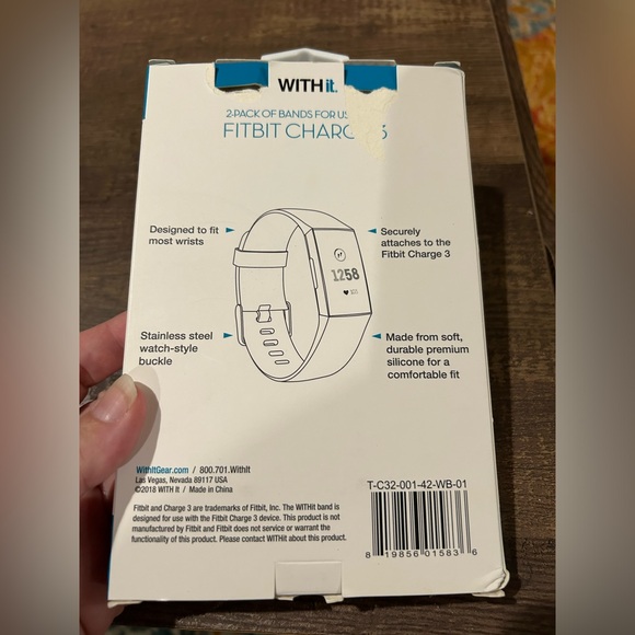 Pack of 2 Watchbands for ForBit Charge 3, New in Box - Picture 2 of 5